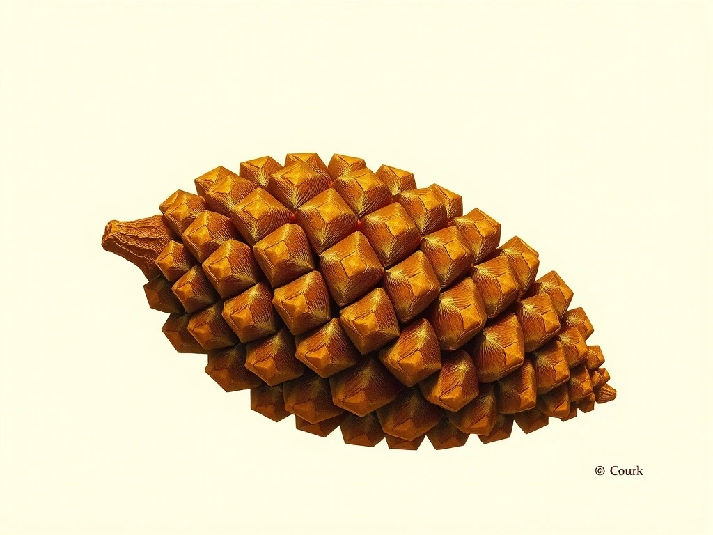 Detailed pinecone illustration